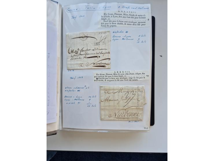 1724/1814 (ca.), large collection with circa 250 covers, some better items with 1813 "PRINTÉ DE LUQUES PAR PISE", 1811 "P.105
