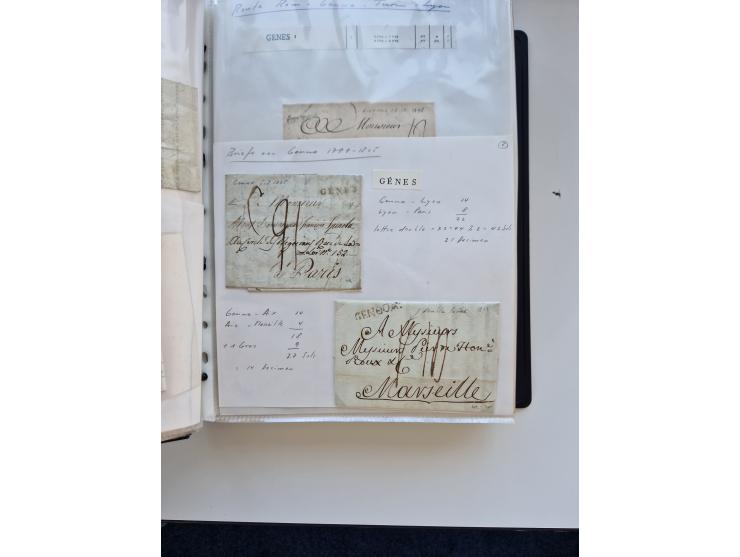 1724/1814 (ca.), large collection with circa 250 covers, some better items with 1813 "PRINTÉ DE LUQUES PAR PISE", 1811 "P.105