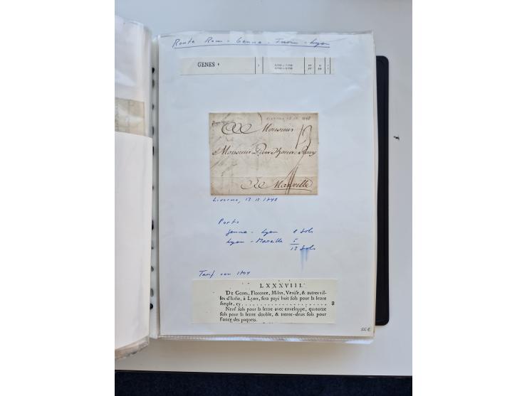 1724/1814 (ca.), large collection with circa 250 covers, some better items with 1813 "PRINTÉ DE LUQUES PAR PISE", 1811 "P.105