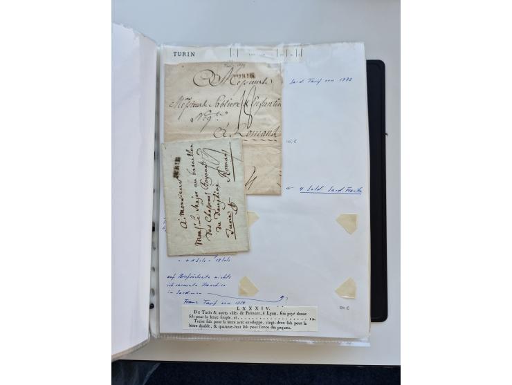 1724/1814 (ca.), large collection with circa 250 covers, some better items with 1813 "PRINTÉ DE LUQUES PAR PISE", 1811 "P.105