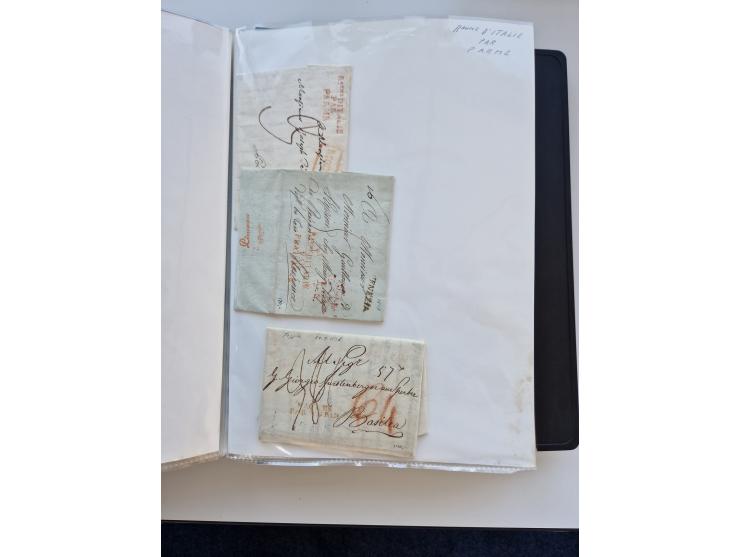 1724/1814 (ca.), large collection with circa 250 covers, some better items with 1813 "PRINTÉ DE LUQUES PAR PISE", 1811 "P.105