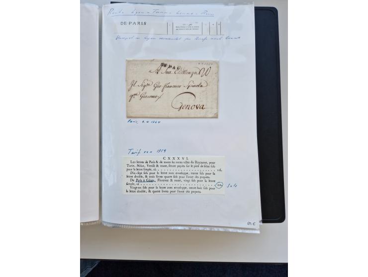 1724/1814 (ca.), large collection with circa 250 covers, some better items with 1813 "PRINTÉ DE LUQUES PAR PISE", 1811 "P.105