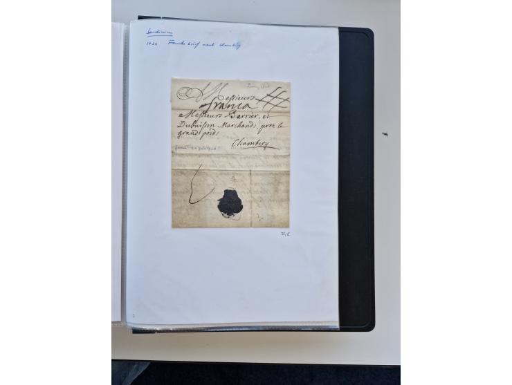 1724/1814 (ca.), large collection with circa 250 covers, some better items with 1813 "PRINTÉ DE LUQUES PAR PISE", 1811 "P.105