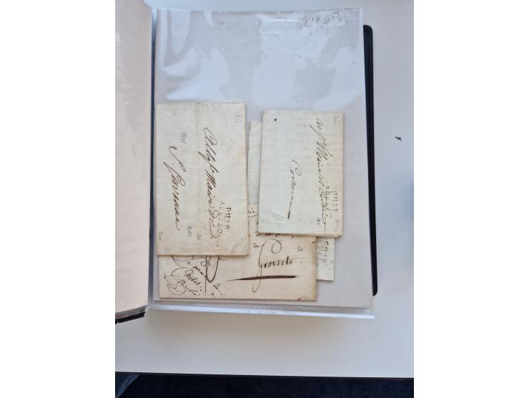 1724/1814 (ca.), large collection with circa 250 covers, some better items with 1813 "PRINTÉ DE LUQUES PAR PISE", 1811 "P.105