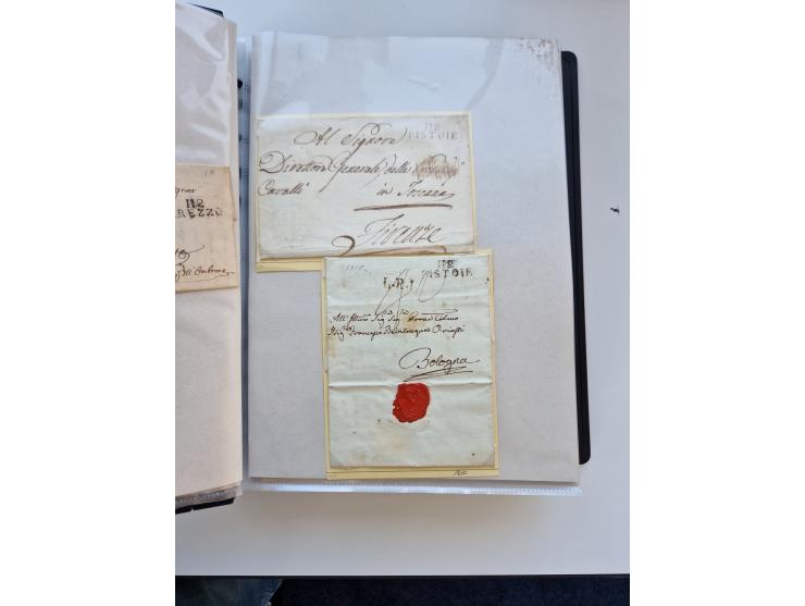1724/1814 (ca.), large collection with circa 250 covers, some better items with 1813 "PRINTÉ DE LUQUES PAR PISE", 1811 "P.105
