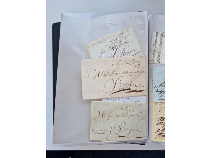 1724/1814 (ca.), large collection with circa 250 covers, some better items with 1813 "PRINTÉ DE LUQUES PAR PISE", 1811 "P.105