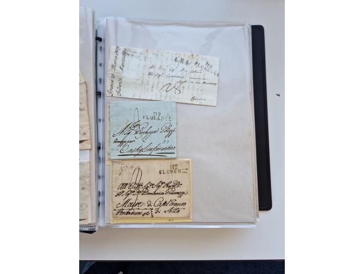 1724/1814 (ca.), large collection with circa 250 covers, some better items with 1813 "PRINTÉ DE LUQUES PAR PISE", 1811 "P.105