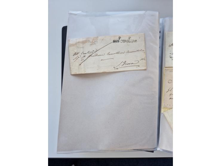 1724/1814 (ca.), large collection with circa 250 covers, some better items with 1813 "PRINTÉ DE LUQUES PAR PISE", 1811 "P.105