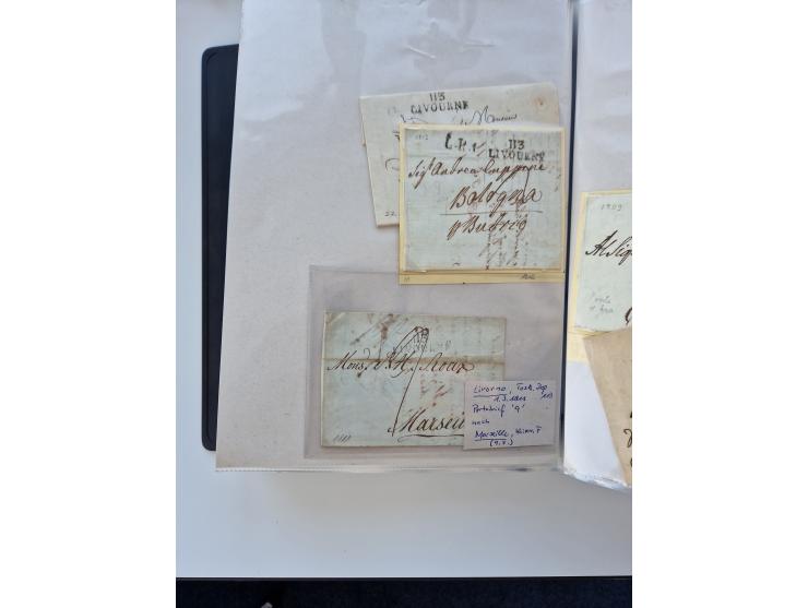 1724/1814 (ca.), large collection with circa 250 covers, some better items with 1813 "PRINTÉ DE LUQUES PAR PISE", 1811 "P.105