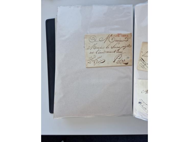 1724/1814 (ca.), large collection with circa 250 covers, some better items with 1813 "PRINTÉ DE LUQUES PAR PISE", 1811 "P.105