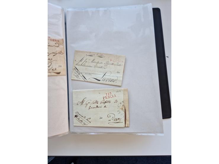 1724/1814 (ca.), large collection with circa 250 covers, some better items with 1813 "PRINTÉ DE LUQUES PAR PISE", 1811 "P.105