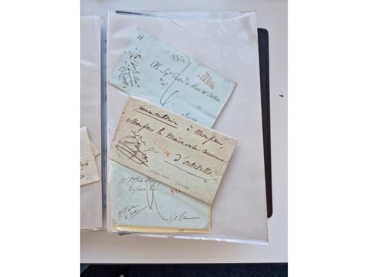 1724/1814 (ca.), large collection with circa 250 covers, some better items with 1813 "PRINTÉ DE LUQUES PAR PISE", 1811 "P.105