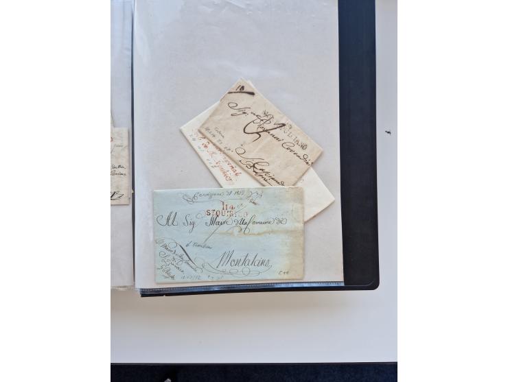 1724/1814 (ca.), large collection with circa 250 covers, some better items with 1813 "PRINTÉ DE LUQUES PAR PISE", 1811 "P.105