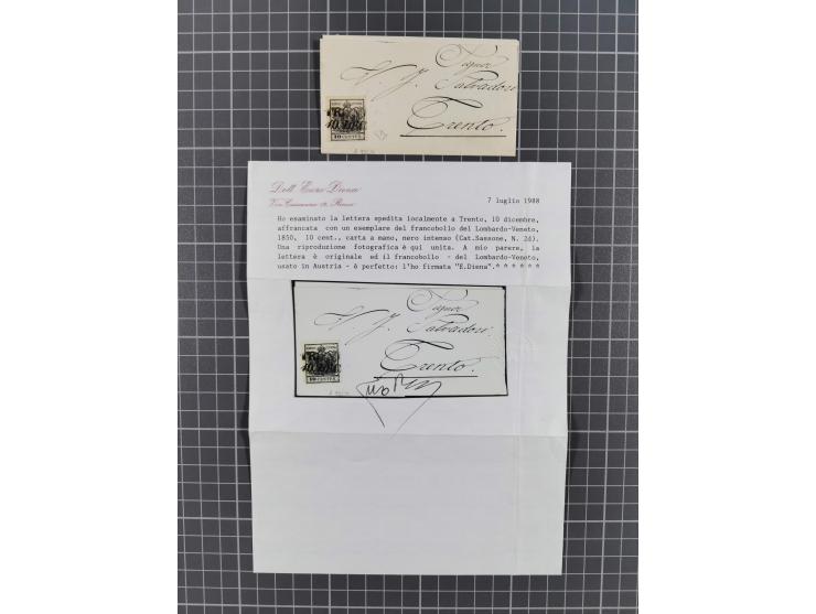 1850/65 (ca.), 15 Briefe und ein Briefstück mit besseren Stempeln und Frankaturen, dabei Schiffspost, etc., 4 italienische At