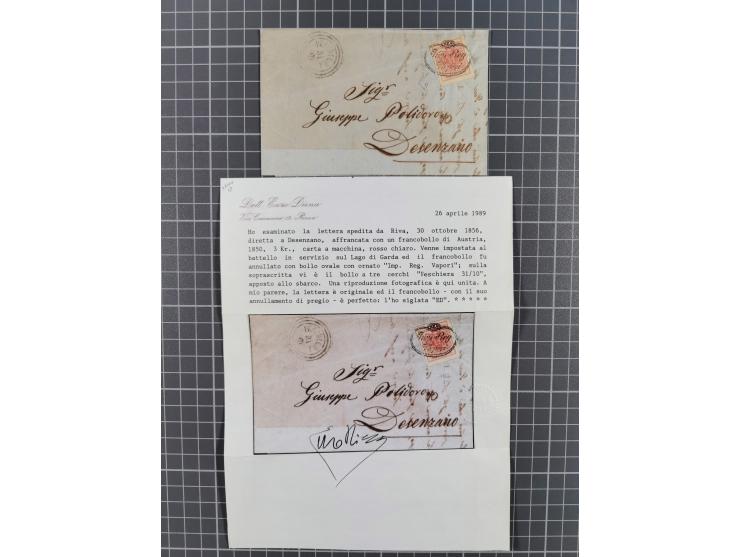 1850/65 (ca.), 15 Briefe und ein Briefstück mit besseren Stempeln und Frankaturen, dabei Schiffspost, etc., 4 italienische At