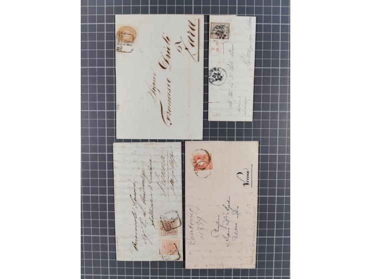 1850/65 (ca.), 15 Briefe und ein Briefstück mit besseren Stempeln und Frankaturen, dabei Schiffspost, etc., 4 italienische At