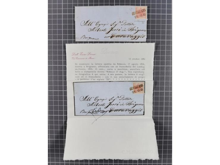 1850/65 (ca.), 15 Briefe und ein Briefstück mit besseren Stempeln und Frankaturen, dabei Schiffspost, etc., 4 italienische At