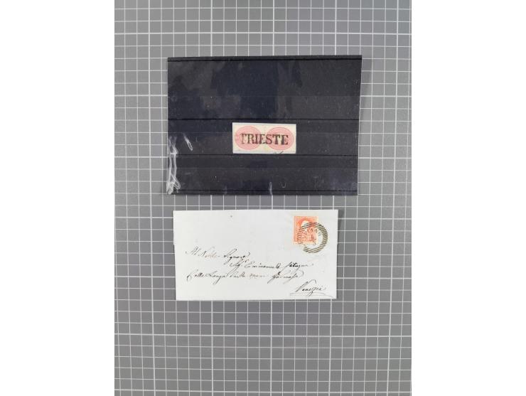 1850/65 (ca.), 15 Briefe und ein Briefstück mit besseren Stempeln und Frankaturen, dabei Schiffspost, etc., 4 italienische At