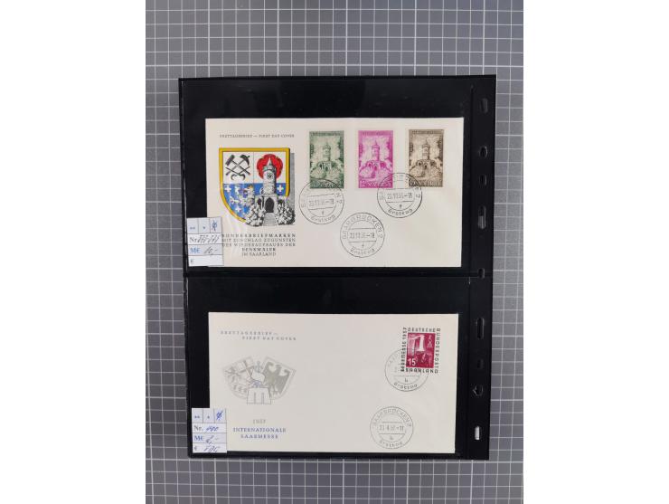 1945/59 (ca.), Bizone und Saarland, Partie mit rund 240 Belegen, interessante Frankaturen, dabei Mi.-Nr 33aBz und 19Az(12) au