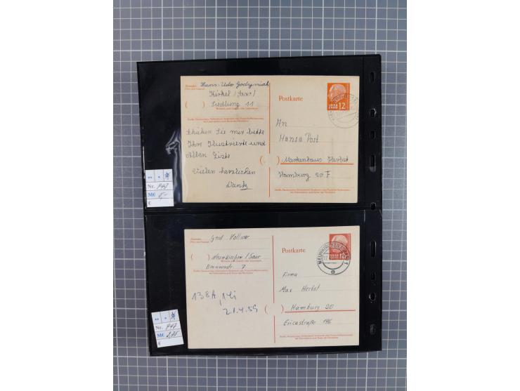 1945/59 (ca.), Bizone und Saarland, Partie mit rund 240 Belegen, interessante Frankaturen, dabei Mi.-Nr 33aBz und 19Az(12) au