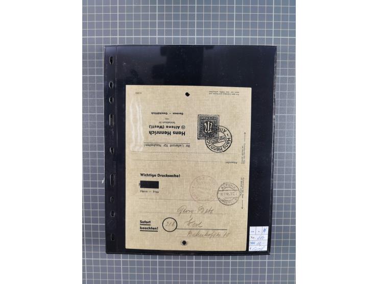 1945/59 (ca.), Bizone und Saarland, Partie mit rund 240 Belegen, interessante Frankaturen, dabei Mi.-Nr 33aBz und 19Az(12) au