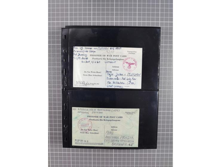 1945/59 (ca.), Bizone und Saarland, Partie mit rund 240 Belegen, interessante Frankaturen, dabei Mi.-Nr 33aBz und 19Az(12) au