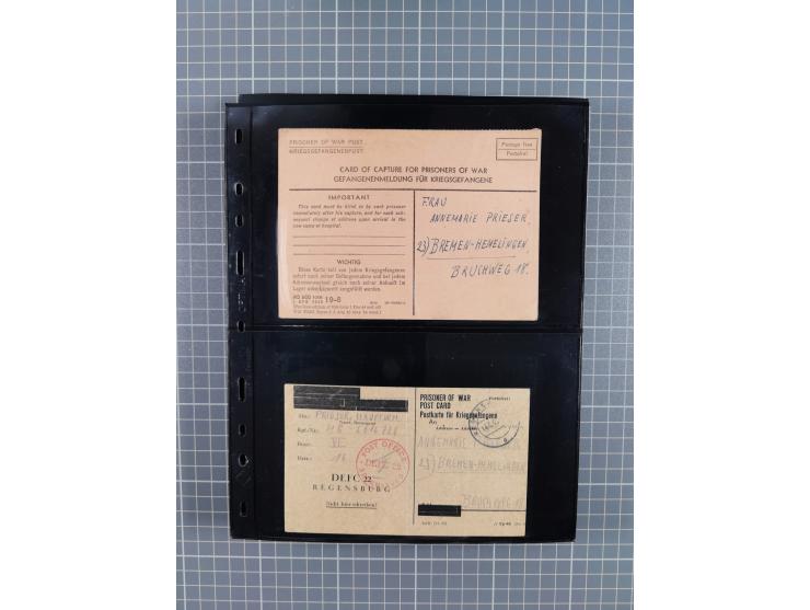 1945/59 (ca.), Bizone und Saarland, Partie mit rund 240 Belegen, interessante Frankaturen, dabei Mi.-Nr 33aBz und 19Az(12) au