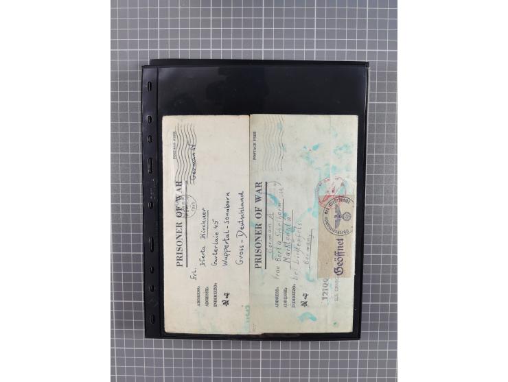 1945/59 (ca.), Bizone und Saarland, Partie mit rund 240 Belegen, interessante Frankaturen, dabei Mi.-Nr 33aBz und 19Az(12) au