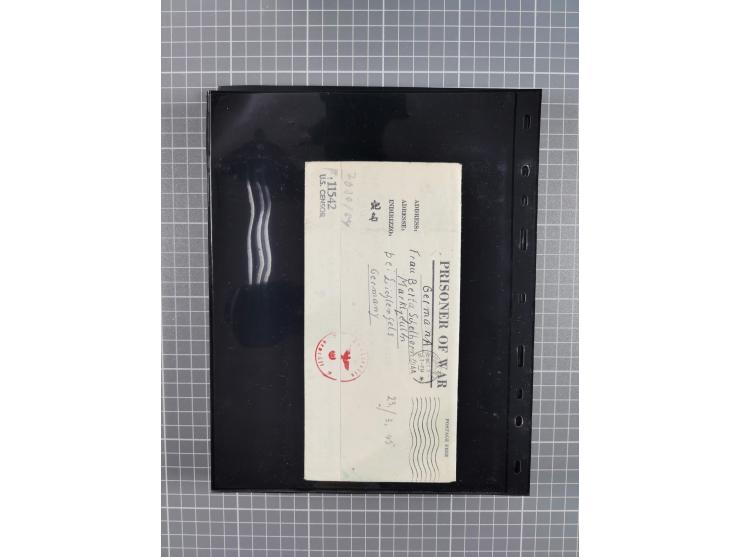 1945/59 (ca.), Bizone und Saarland, Partie mit rund 240 Belegen, interessante Frankaturen, dabei Mi.-Nr 33aBz und 19Az(12) au