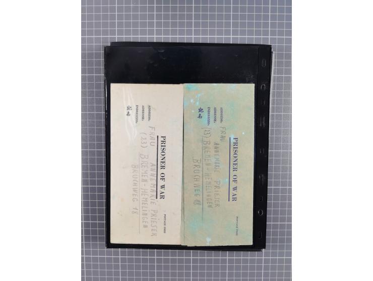 1945/59 (ca.), Bizone und Saarland, Partie mit rund 240 Belegen, interessante Frankaturen, dabei Mi.-Nr 33aBz und 19Az(12) au