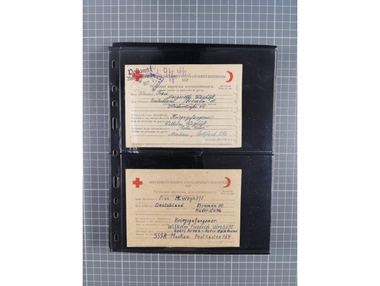 1945/59 (ca.), Bizone und Saarland, Partie mit rund 240 Belegen, interessante Frankaturen, dabei Mi.-Nr 33aBz und 19Az(12) au