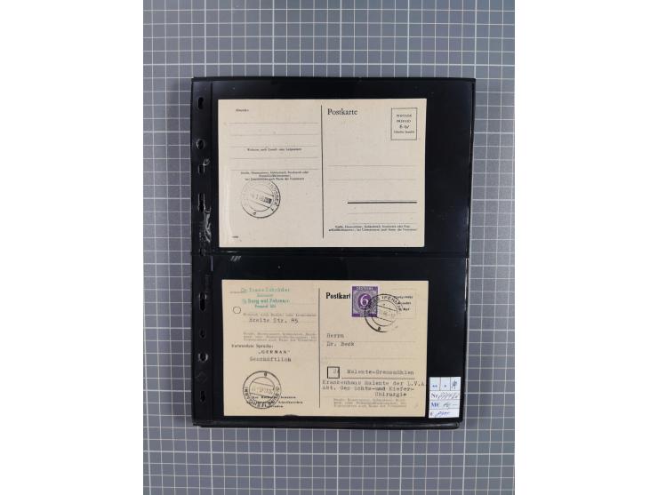 1945/59 (ca.), Bizone und Saarland, Partie mit rund 240 Belegen, interessante Frankaturen, dabei Mi.-Nr 33aBz und 19Az(12) au