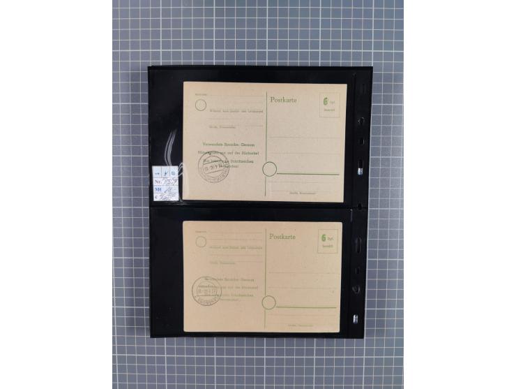 1945/59 (ca.), Bizone und Saarland, Partie mit rund 240 Belegen, interessante Frankaturen, dabei Mi.-Nr 33aBz und 19Az(12) au