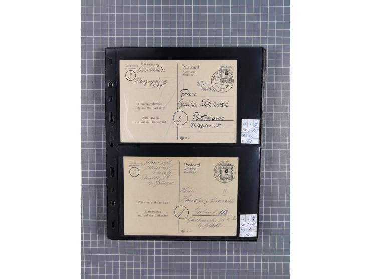 1945/59 (ca.), Bizone und Saarland, Partie mit rund 240 Belegen, interessante Frankaturen, dabei Mi.-Nr 33aBz und 19Az(12) au