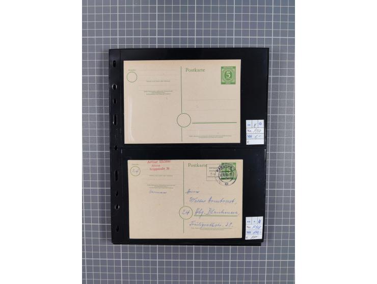 1945/59 (ca.), Bizone und Saarland, Partie mit rund 240 Belegen, interessante Frankaturen, dabei Mi.-Nr 33aBz und 19Az(12) au