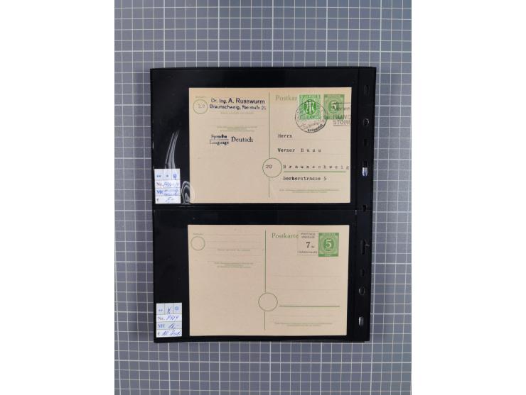 1945/59 (ca.), Bizone und Saarland, Partie mit rund 240 Belegen, interessante Frankaturen, dabei Mi.-Nr 33aBz und 19Az(12) au