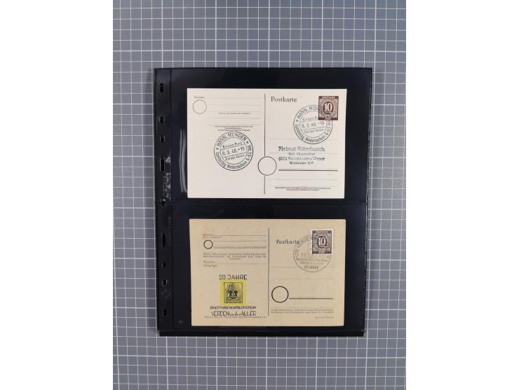 1945/59 (ca.), Bizone und Saarland, Partie mit rund 240 Belegen, interessante Frankaturen, dabei Mi.-Nr 33aBz und 19Az(12) au