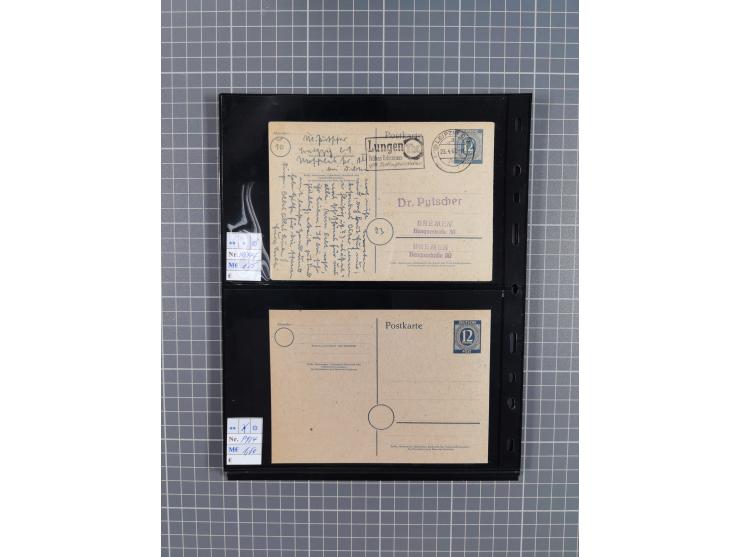 1945/59 (ca.), Bizone und Saarland, Partie mit rund 240 Belegen, interessante Frankaturen, dabei Mi.-Nr 33aBz und 19Az(12) au