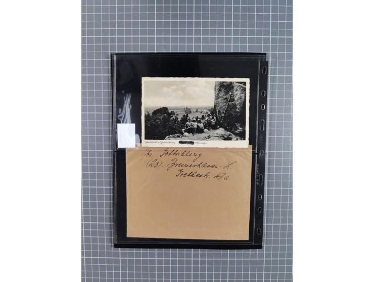 1945/59 (ca.), Bizone und Saarland, Partie mit rund 240 Belegen, interessante Frankaturen, dabei Mi.-Nr 33aBz und 19Az(12) au