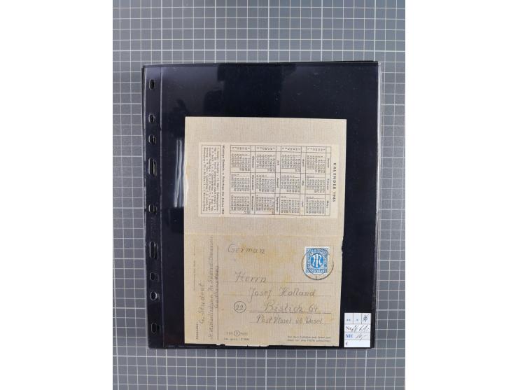 1945/59 (ca.), Bizone und Saarland, Partie mit rund 240 Belegen, interessante Frankaturen, dabei Mi.-Nr 33aBz und 19Az(12) au