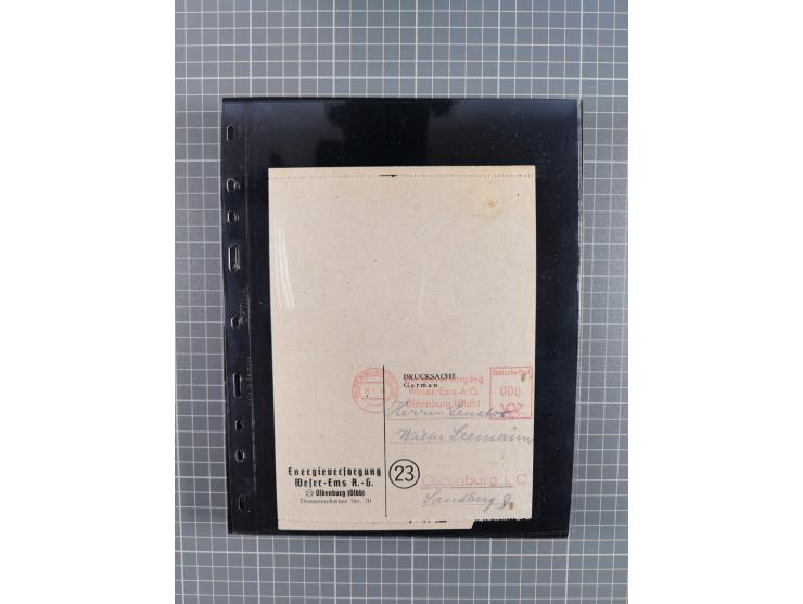 1945/59 (ca.), Bizone und Saarland, Partie mit rund 240 Belegen, interessante Frankaturen, dabei Mi.-Nr 33aBz und 19Az(12) au