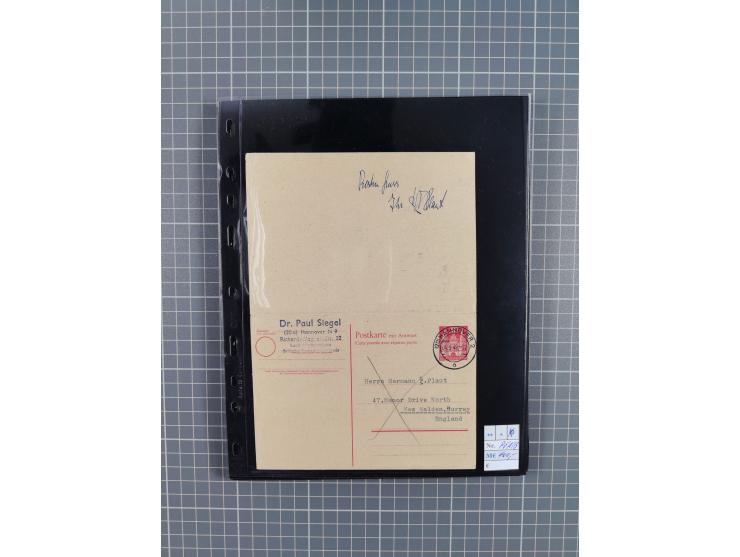 1945/59 (ca.), Bizone und Saarland, Partie mit rund 240 Belegen, interessante Frankaturen, dabei Mi.-Nr 33aBz und 19Az(12) au