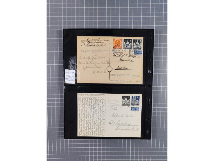 1945/59 (ca.), Bizone und Saarland, Partie mit rund 240 Belegen, interessante Frankaturen, dabei Mi.-Nr 33aBz und 19Az(12) au