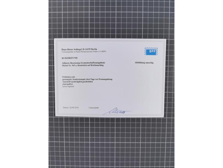 1945/59 (ca.), Bizone und Saarland, Partie mit rund 240 Belegen, interessante Frankaturen, dabei Mi.-Nr 33aBz und 19Az(12) au