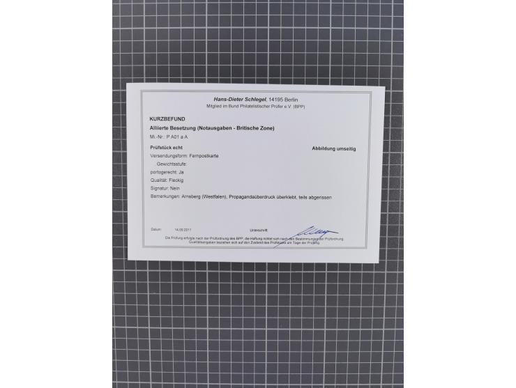 1945/59 (ca.), Bizone und Saarland, Partie mit rund 240 Belegen, interessante Frankaturen, dabei Mi.-Nr 33aBz und 19Az(12) au