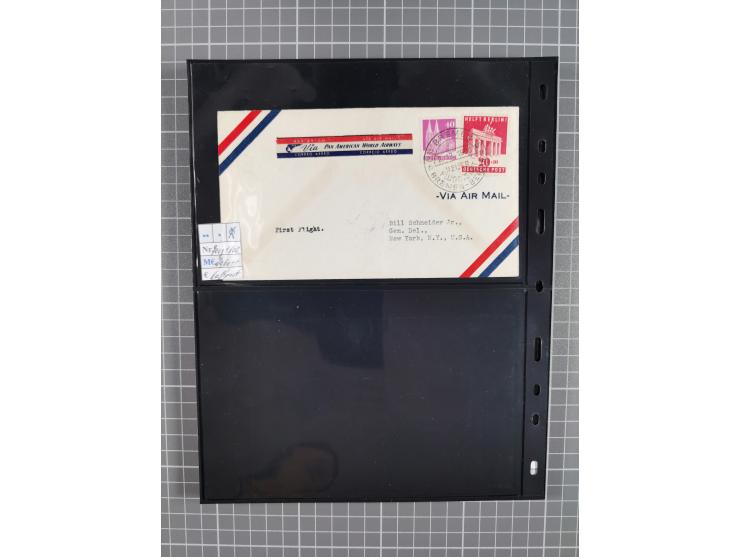 1945/59 (ca.), Bizone und Saarland, Partie mit rund 240 Belegen, interessante Frankaturen, dabei Mi.-Nr 33aBz und 19Az(12) au