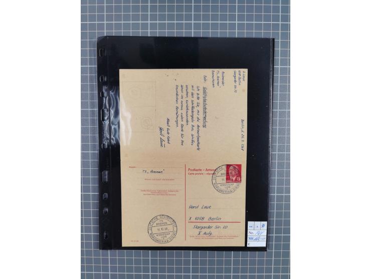 1945/59 (ca.), Bizone und Saarland, Partie mit rund 240 Belegen, interessante Frankaturen, dabei Mi.-Nr 33aBz und 19Az(12) au