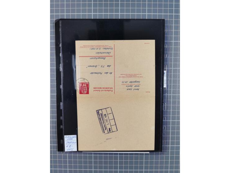 1945/59 (ca.), Bizone und Saarland, Partie mit rund 240 Belegen, interessante Frankaturen, dabei Mi.-Nr 33aBz und 19Az(12) au