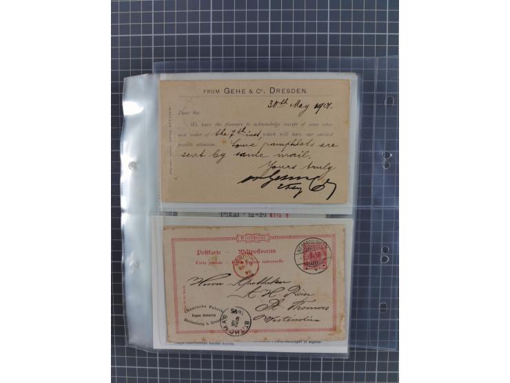 1879/1912, Sammlung mit fast 100 ungebrauchten und gebrauchten Ganzsachen inkl. drei Postkarten/Ganzsachenkarte Deutsches Rei