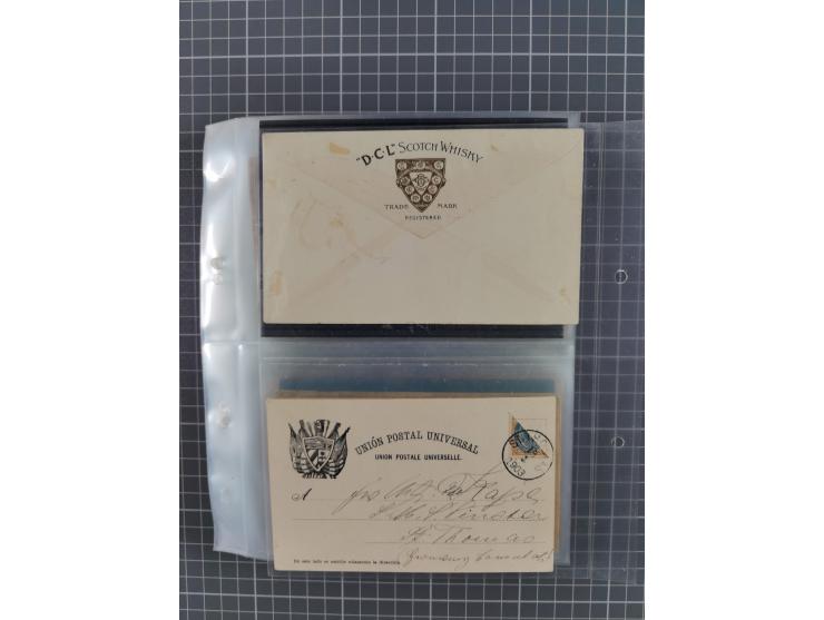 1879/1912, Sammlung mit fast 100 ungebrauchten und gebrauchten Ganzsachen inkl. drei Postkarten/Ganzsachenkarte Deutsches Rei